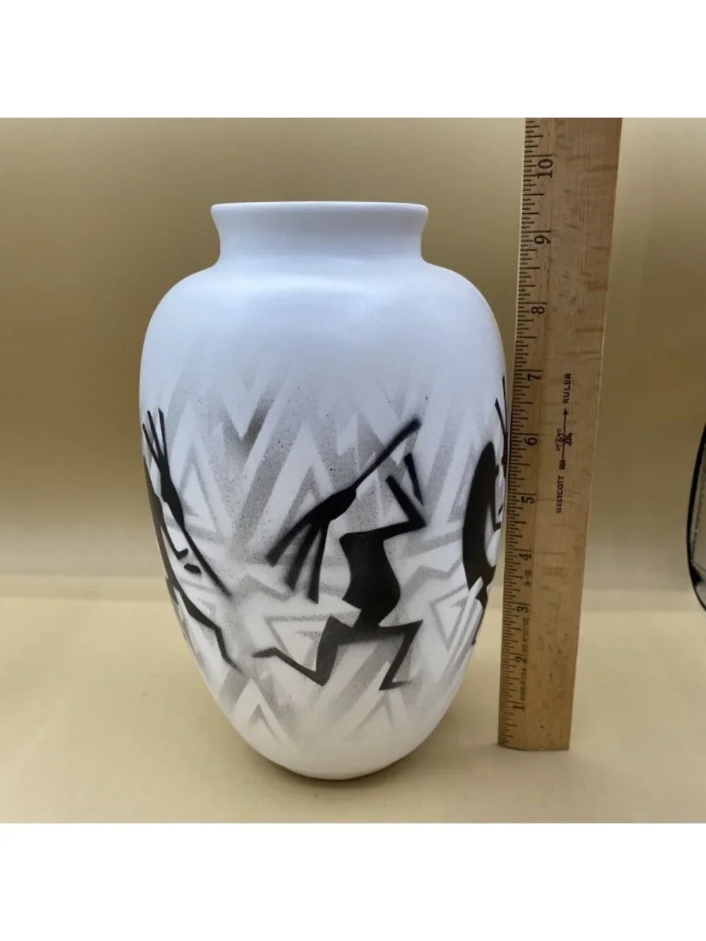 Navajo Signed Pottery Vase James Benally Dine Kokopelli 9.5” Native American